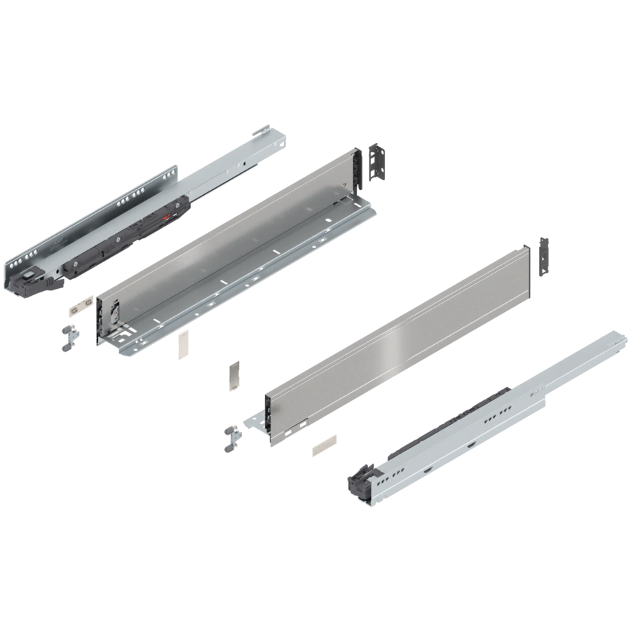 Blum Legrabox M-Height 22in Stainless Steel Drawer Set