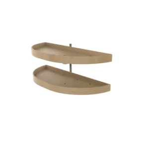 Rev-A-Shelf 2-Shelf Half Moon Lazy Susan Set w.Pivot and Slide for Blind Corner Cabinet 35in Maple