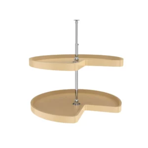 Rev-A-Shelf 2-Shelf Kidney Shape Lazy Susan Set 32in Almond