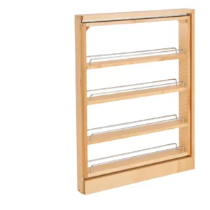 Rev-A-Shelf Pull-Out Between Cabinet Base Filler w.Ball-Bearing Soft-Close Slides 3in Maple
