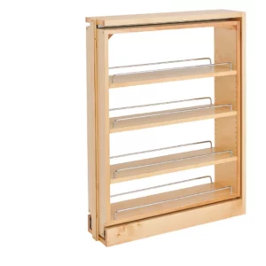 Rev-A-Shelf Pull-Out Between Cabinet Base Filler w.Ball-Bearing Soft-Close Slides 6in Maple