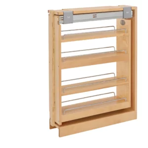Rev-A-Shelf Pull-Out Between Cabinet Base Filler w.Soft-Close Slides 6in Maple