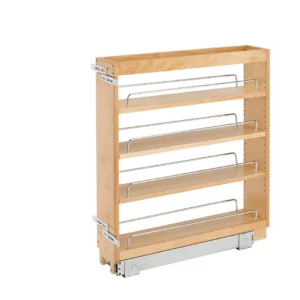 Rev-A-Shelf Wood Base Pull-Out Cabinet Organizer 5in Maple