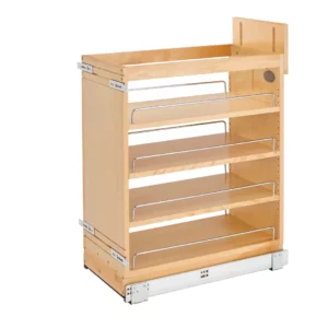Rev-A-Shelf Wood Base Pull-Out Cabinet Organizer w.Blumotion Soft-Close Slides 11in Maple