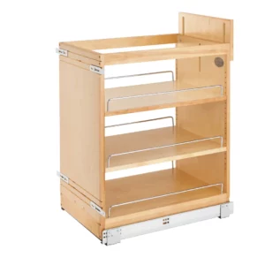 Rev-A-Shelf Wood Base Pull-Out Cabinet Organizer w.Blumotion Soft-Close Slides 14in Maple