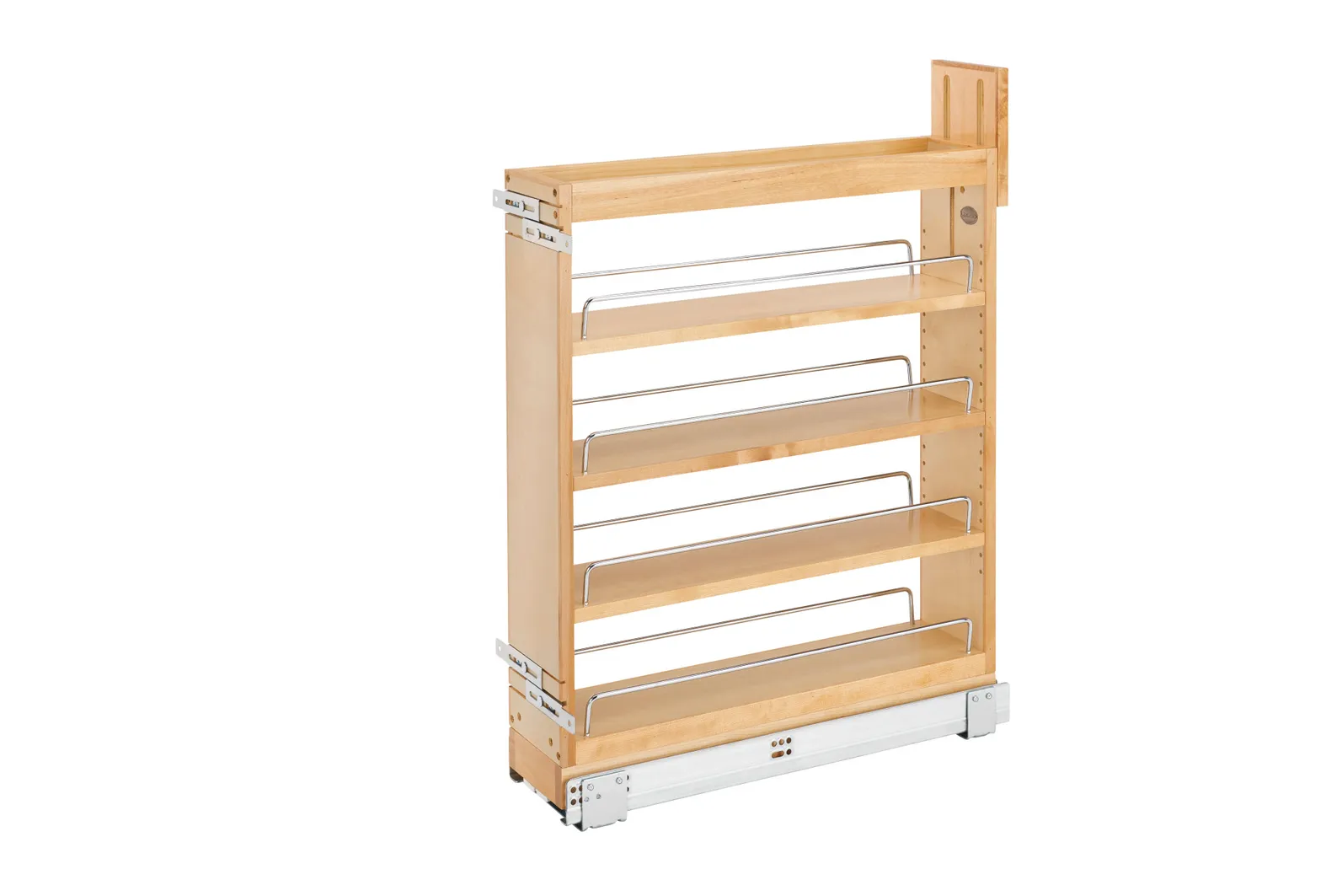 Rev-A-Shelf Wood Base Pull-Out Cabinet Organizer w.Blumotion Soft-Close Slides 5in Maple