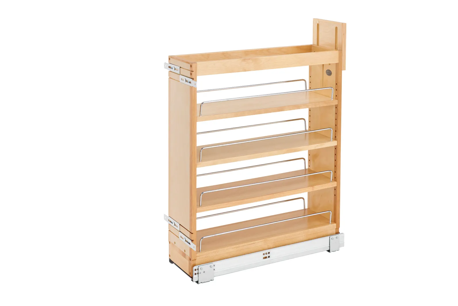 Rev-A-Shelf Wood Base Pull-Out Cabinet Organizer w.Blumotion Soft-Close Slides 6in Maple