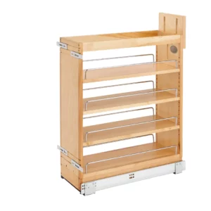 Rev-A-Shelf Wood Base Pull-Out Cabinet Organizer w.Blumotion Soft-Close Slides 8in Maple