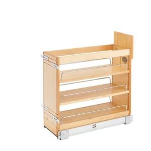 Rev-A-Shelf 3-Shelf Pull-Out Drawer Door Organizer w.Blumotion Soft-Close 8in Maple