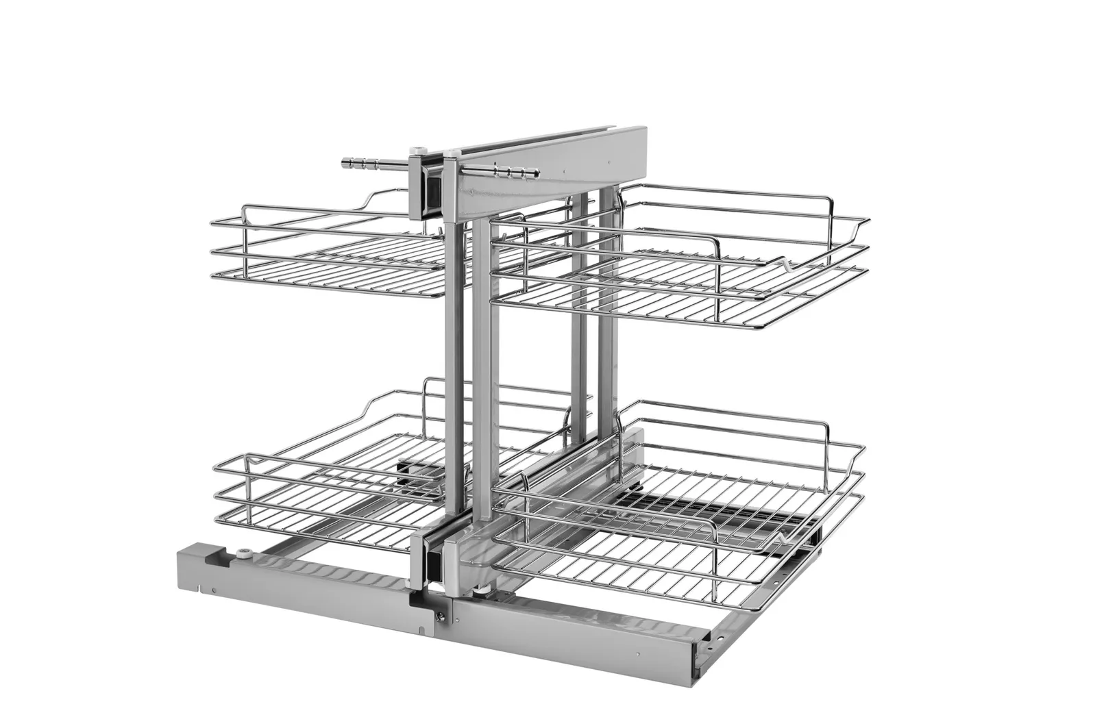 15" Blind Corner Pull-Out Organizer (Chrome Wire, Standard Slide System)