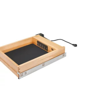 Rev-A-Shelf Charging Drawer w.Blum Soft-Close for Full-Access 18" Natural Maple
