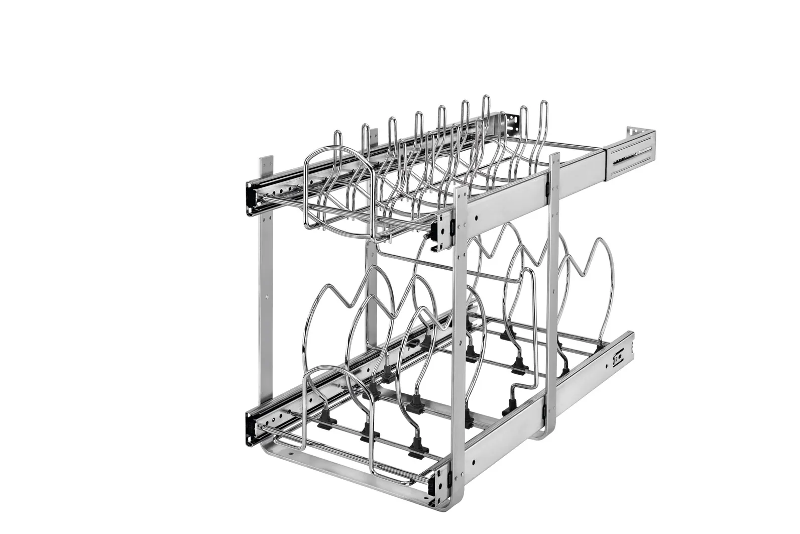 Cookware Pull-Out Cabinet Organizer (Chrome Wire, B1-1 Hardware)