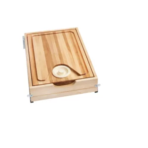 Rev-A-Shelf Cut-Out Cutting Board Drawer w.Blumotion Soft-Close for Face Frame 18" Natural Maple