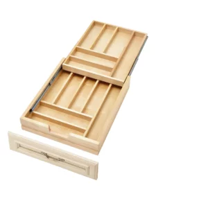 Rev-A-Shelf Tiered Cutlery Drawer w.Blumotion Soft-Close for Face Frame 21in Natural Maple
