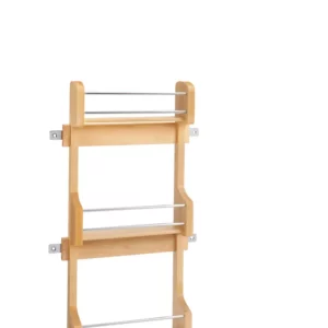 Rev-A-Shelf Door Mount Wood 3-Shelf Spice Rack for Small Cabinet Maple