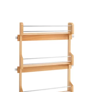 Rev-A-Shelf Door Mount Wood 3-Shelf Spice Rack for Large Cabinet Maple