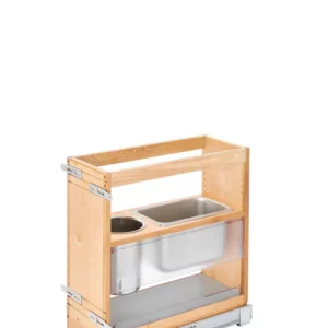 Rev-A-Shelf Pull-Out Vanity Grooming Organizer with Soft-Close Slide 20in Natural Maple