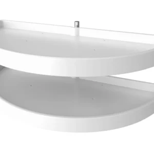 Rev-A-Shelf 2-Shelf Half Moon Pivot and Slide Lazy Susan Set 39in White