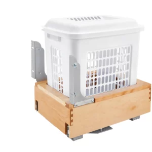 Rev-A-Shelf Bottom Mount Hamper w.Rev-A-Motion Soft-Close for 18in Cabinet Natural Maple