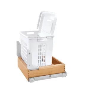 Rev-A-Shelf Bottom Mount Hamper w.Blumotion Soft-Close for 24in Cabinet Natural Maple