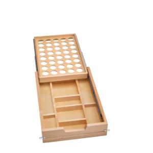 Rev-A-Shelf Tiered K-Cup Drawer for Face Frame w.Slides 18in Natural Maple