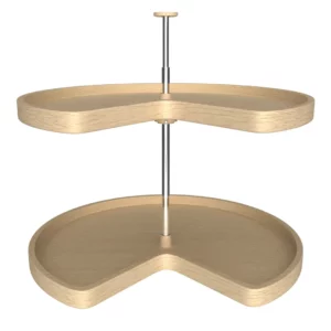 Rev-A-Shelf Kidney Shape 2-Shelf Lazy Susan Set 28in Banded Wood