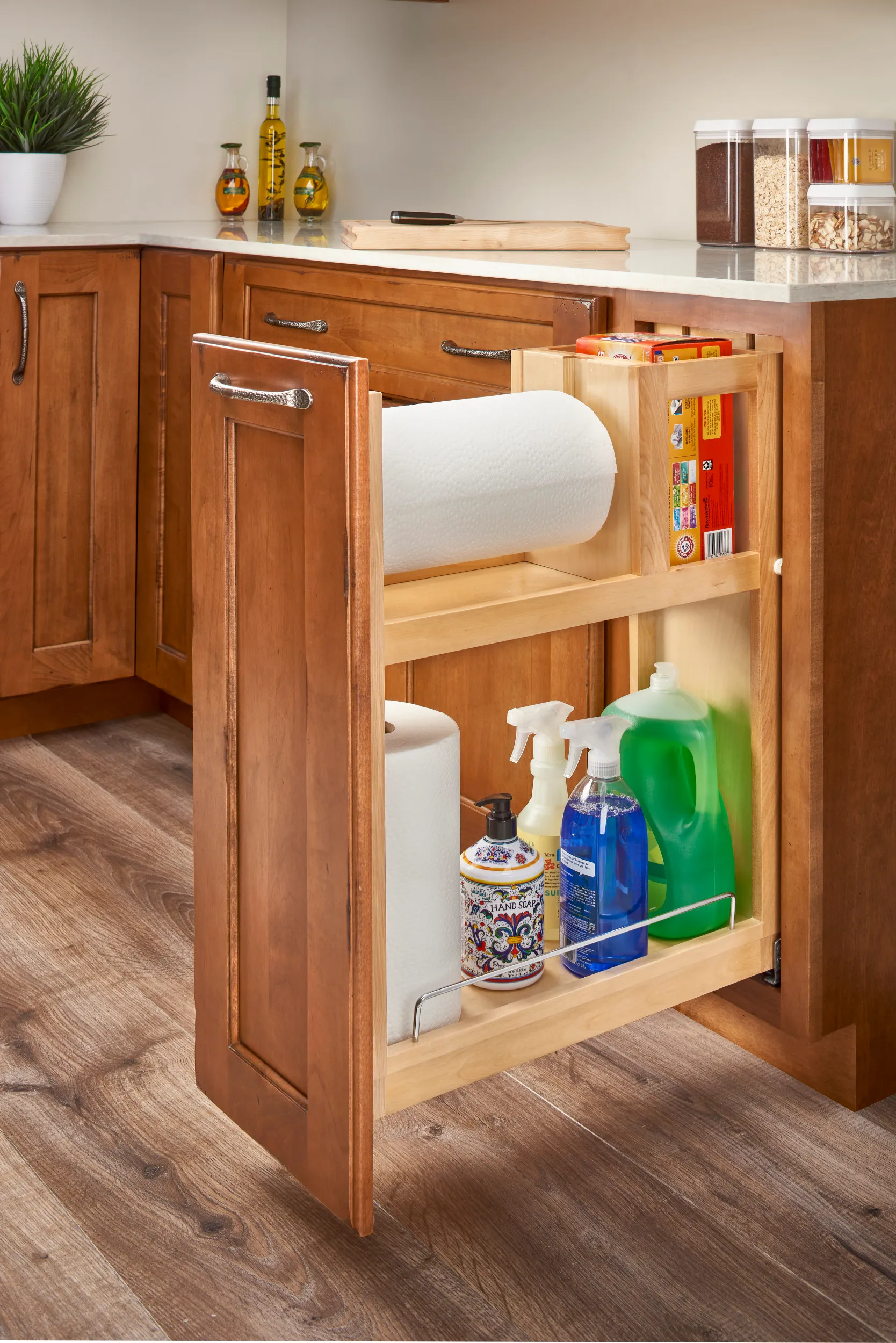 Base Paper Towel Pull-Out Organizer – Maple Soft-Close System with BLUMOTION - Image 2