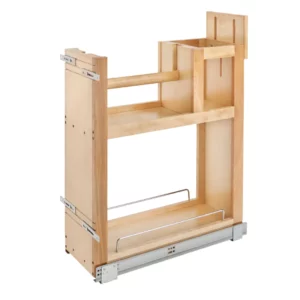 Rev-A-Shelf Wood Base Pull-Out Cabinet Paper Towel Holder Organizer w.Blumotion Soft-Close 8in Maple