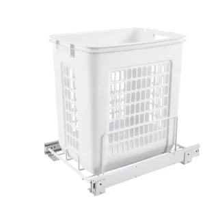 Rev-A-Shelf Bottom Mount Pull-Out Hamper w.Full-Extension Slides 20in White