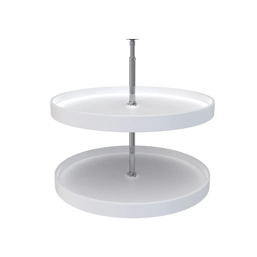 28" Full Round 2-Shelf Pull-Out Organizer – White Wire Corner Cabinet System (B1/U1 Compatible)