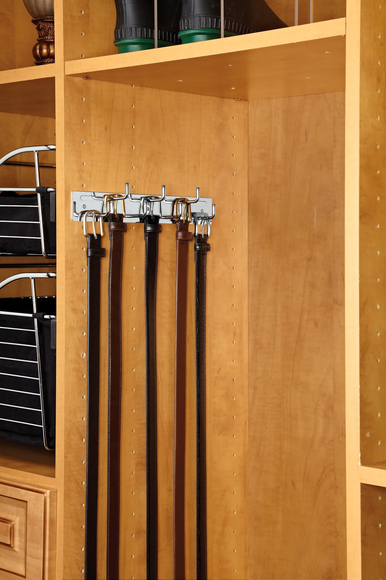 14" Belt Rack Organizer – Chrome Sliding Closet Storage - Image 2