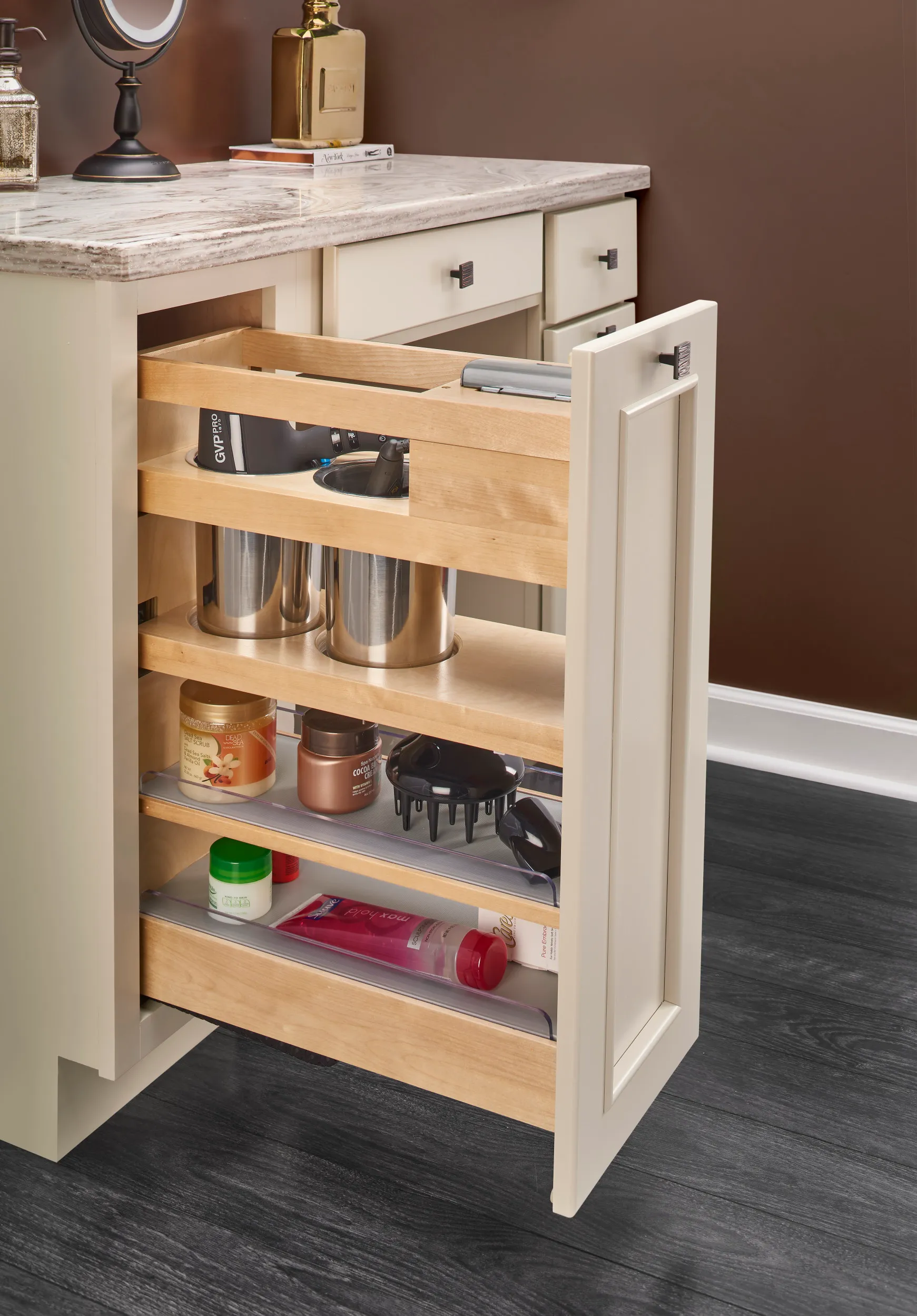 Vanity Outlet Grooming Organizer (Soft-Close, Chrome Finish) - Image 2