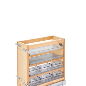 Rev-A-Shelf Pull-Out Vanity Base Organizer w.Blumotion Soft-Close Slides 20in Natural Maple