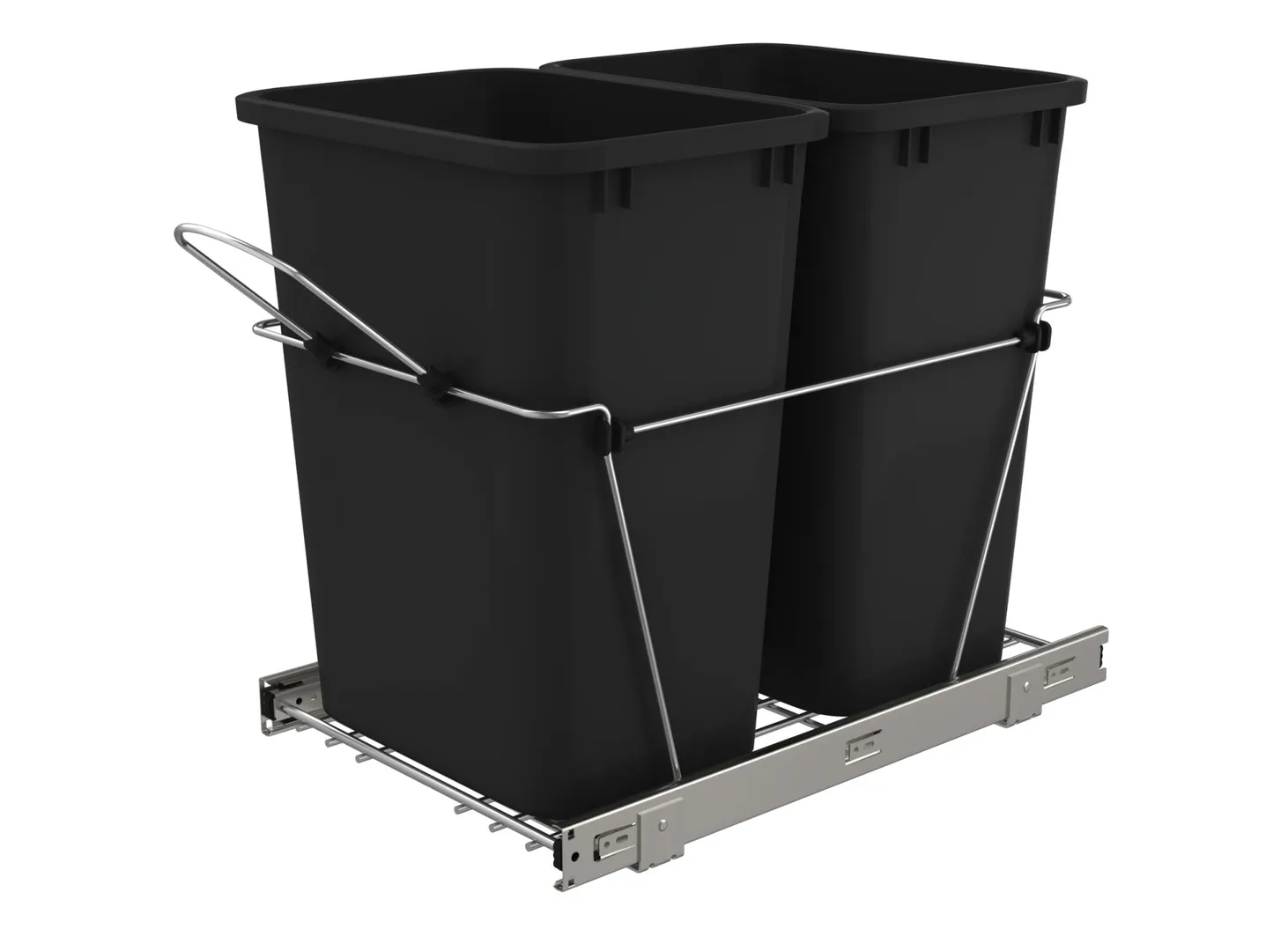 Double Waste Pull-Out/Basket (Black/Silver)