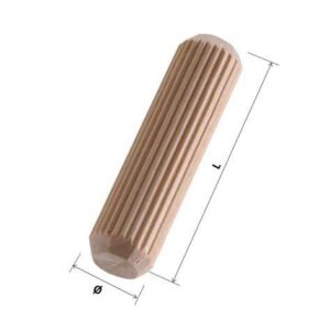 08.7850.8x30 – 8mm x 30mm Fluted Dowel – Raw Wood