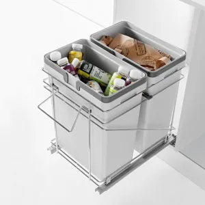 Salice Double Waste Recycle Pullout Grey 28QT 15in