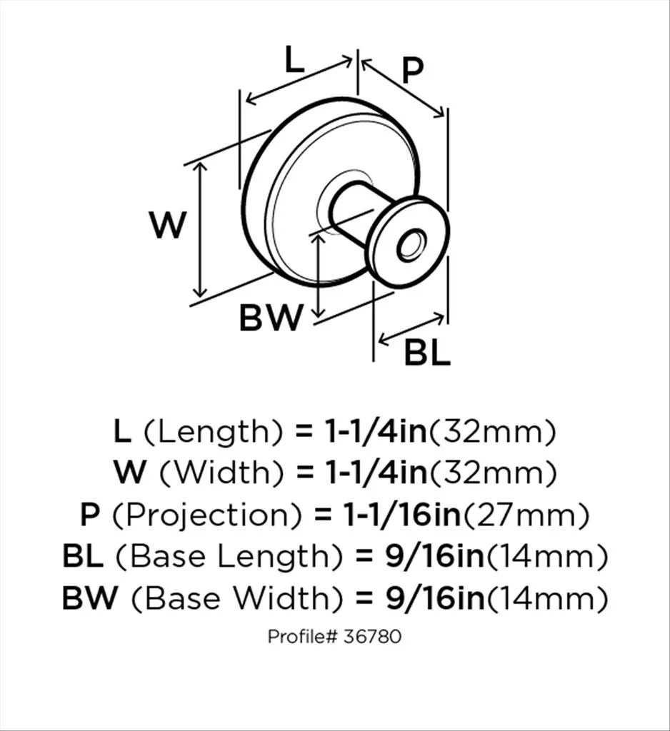 Amerock BP-36780-FB 1-1/4" ROUND KNB - Image 3