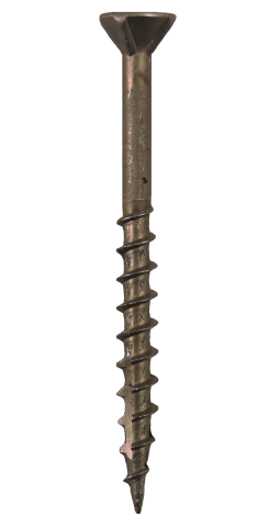 Deerwood #8 X 2" Combo Drive (#5443) Q-Cut Flat Head With Nibs Under Head Coarse Thread Double Type17 Plain Steel Screws 4M Pack