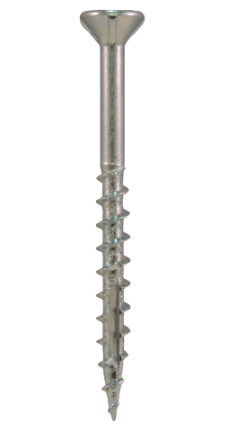 Deerwood #8 X 1-5/8" Combo Drive (#5564) Q-Cut Flat Head With Nibs Under Head Coarse Thread Double Type17 Zinc Plated Screws 1M Pack