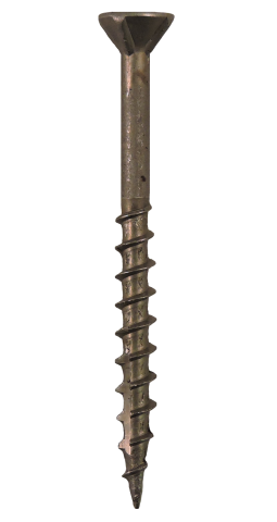 Deerwood #8 X 2" Combo Drive (#6027) Q-Cut Flat Head With Nibs Under Head Coarse Thread Double Type17 Plain Steel Screws 1M Pack