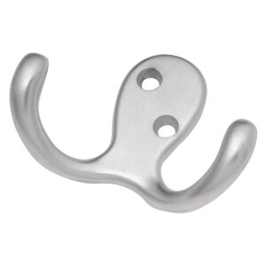 Hickory Hardware Coat Double Utility Hook Satin Silver Cloud 5/8in