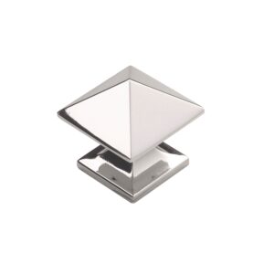 Hickory Hardware Studio Square Cabinet Knob Polished Nickel 1in