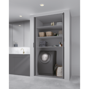 Sugastune Pocket Door System (L) Inset / Soft-Close Nickel 19" 20kg Load