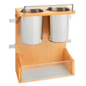 Natural Maple Two Container Appliance Door Rack for Base Vanity 15"