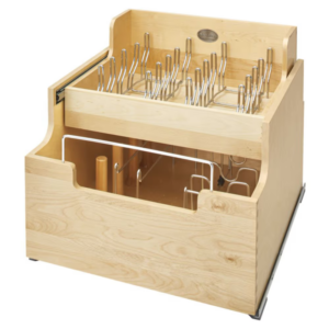 Natural Maple Two-Tier Cookware Organizer w/ MOVENTO for 24" Base