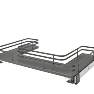 Orion Gray Solid Bottom U-Shaped Vanity Pullout w/ BLUMOTION Soft-Close for 36" Sink Base