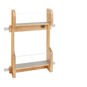 Natural Maple Two-Tier Door Mount Vanity Storage Rack for 15" Vanity Base