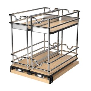 9” Two-Tier Double Wide Wire Wall Upright Pullout