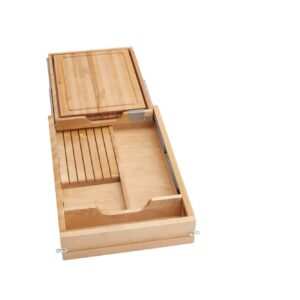 Natural Maple Knife/Cutting Board Drawer w/ BLUMOTION Soft-Close for 18" Face Frame Base