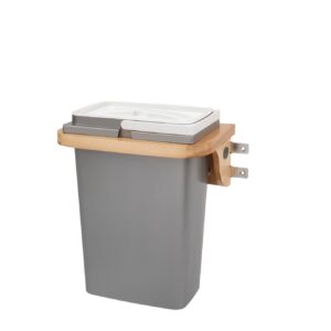 Natural Maple Door Mount Single Silver 8 qt. Waste Container for 30" Vanity Sink Base